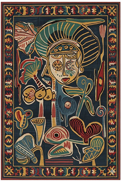 Arteluna Home Allure 104 Renkli Tasarım Modern Soyut Halı Bohem Halı Salon Ko...