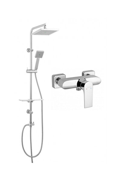 FERRO Set de duș dublu 2 în 1 Amigo Verdeline și baterie de duș pătrată