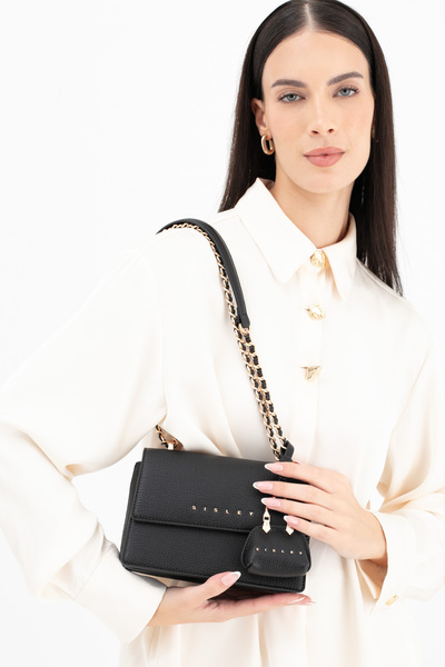 Sisley حقيبة كتف نسائية سوداء SLY265