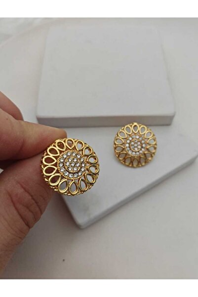 KYOLA DESİGN Bohem Gold Kadın Taşlı Küpe