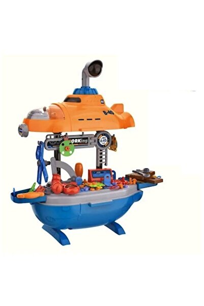 ARISTEF Workbench 2-in-1 with 72 Tools, Accessories and Construction Equipment in the Shape of Airplane or S