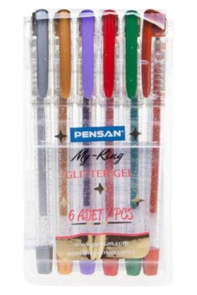 Pensan قلم جل ماي كينج لامع 6 ألوان 0450-0498