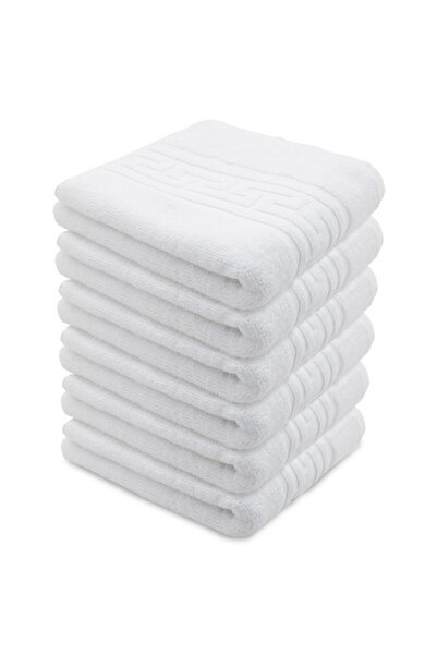 H Hotel Supplier Set 6 Towels Greek Hotel Supplier, 50x90 cm, 100% Cotton, 550 GSM, White