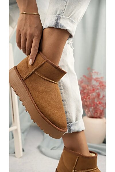 themoiss حذاء ميني تابا سويت بنصف فرو ونعل سميك