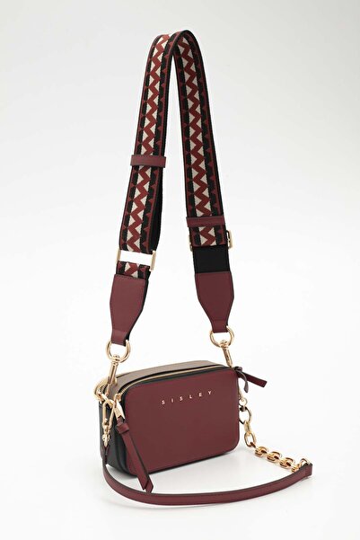 Sisley Women's Crossbody Bag Burgundy-Black Sly259