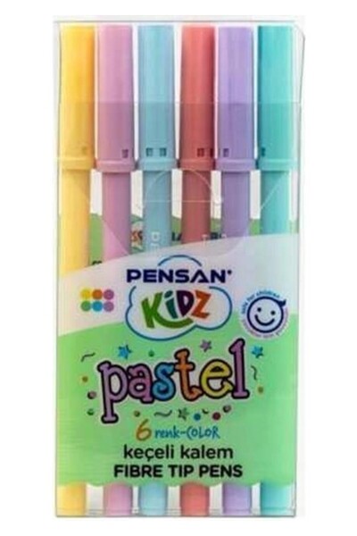 Pensan Kidz Felt Tip Pen 6 Colors Pastel 24 Pcs