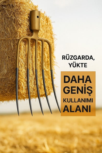 Toptancı Amca 5 Diş çelik Ot Dirgen Ot Yabası Saman Dirgeni Ot Çatalı Demir T...