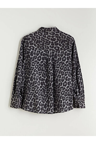 LC Waikiki LCWAIKIKI Classic Siyah Leopar Desenli Kadın Gömlek