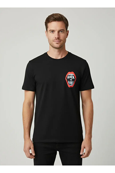 CANMODA Regular Rock and Roll tricou - Negru