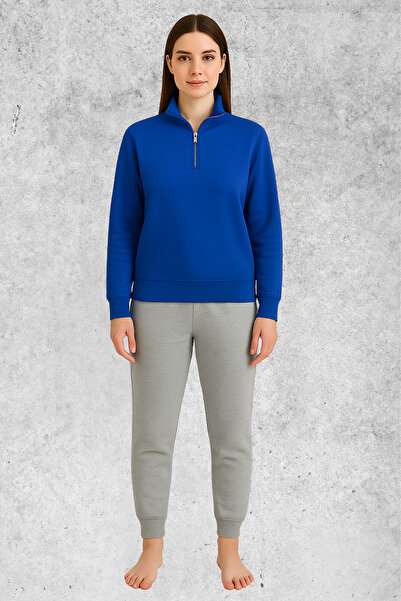 MOLICO Unisex New Season Cotton Seasonal Half-Zip Sweatshirt Tracksuit Bottoms Combination Set of 2