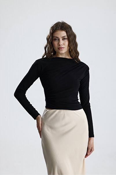 let s shine Bluză cu mânecă lungă din țesătură Sandy pentru femei