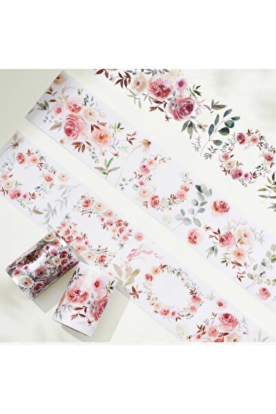 İthal K2-100cm bandă PET cu flori roz, magazinul Washitape