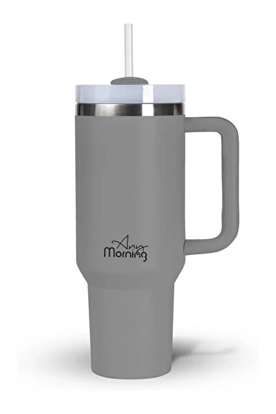 Genel Markalar Vaha 1200 ml Termos Mug, 3 Kademeli Çevirmeli Kapak, Gri SI244...