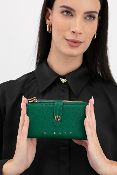 Sisley محفظة نسائية خضراء SLY256