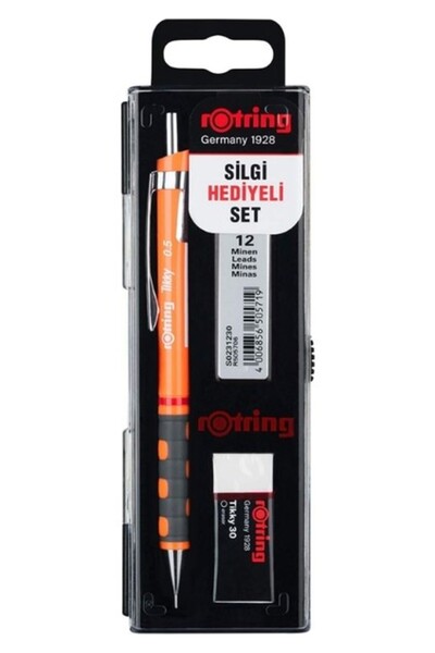 Rotring Tikky Versatil Шкільний набір, 0,7 мм, помаранчевий, з гумкою та наконечником у подарунок