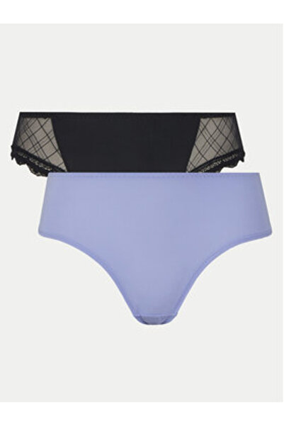 DORINA Γυναικείο σετ 2 ζευγαριών κλασικά σλιπ FXHI0030ME022 Μαύρο, Μπλε