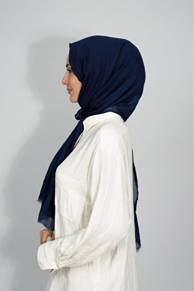 Betimoda Aya Thin Cotton Solid Color Shawl Navy Blue