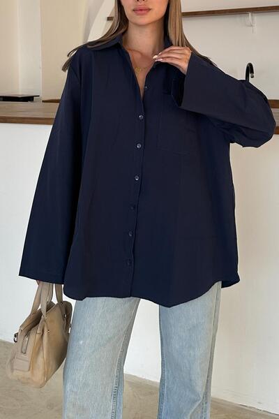 Olcay Cămașă spaniolă casual din bumbac ALBASTRU ÎNCHIS 9365