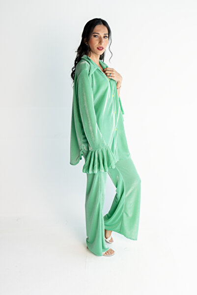 Sobia Gulzad Green Lycra Set