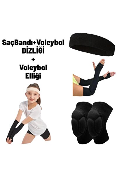 Gök Sports مجموعة رباط شعر رياضي للأطفال مع واقي للركبة للكرة الطائرة