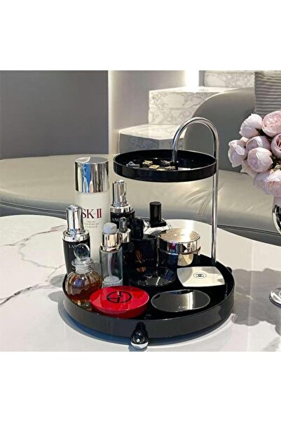 GOTA Elegant Two-Tier Organizer for Perfumes, Jewelry, and Accessories – Black