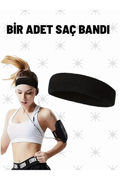 Gök Sports Yetişkin Sporcu Kafa Ter Saç Bandı Tenis Fitness Futbol Yoga Saç B...