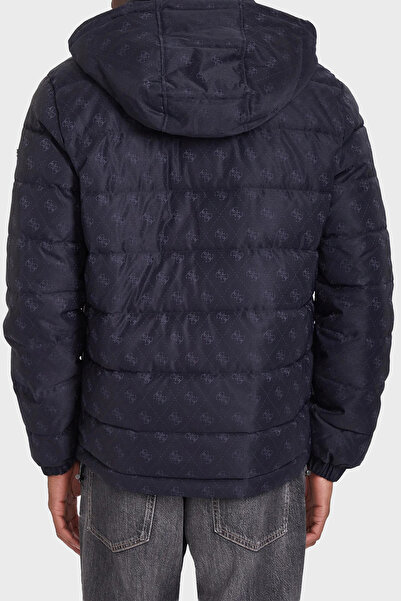 Guess Monogram Logolu Relaxed Fit Kapüşonlu Suya Dayanıklı Mont M5BL0BW2322 Erkek MONT M5BL0B W2322