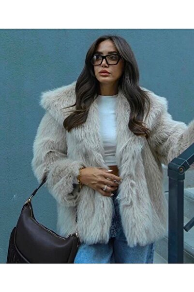 merysare Жіночий м'який пухнастий короткий хутряний пальто