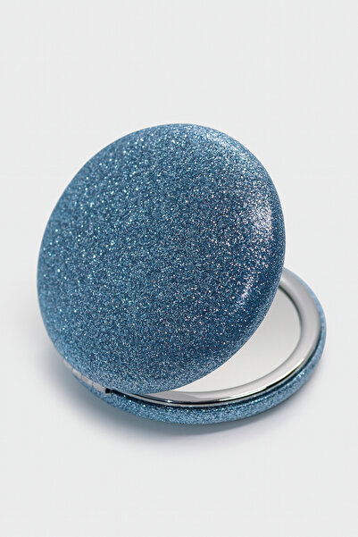 MakeWell Renk Renk Simli Çift Taraflı Büyüteçli Yuvarlak Küçük Cep Makyaj Aynası