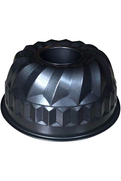 The Bros قالب كيك بوندت مقاس 9 بوصة، قالب أنبوبي مضلع شديد التحمل، صينية خبز من الفولاذ الكربوني غير اللاصق - رمادي