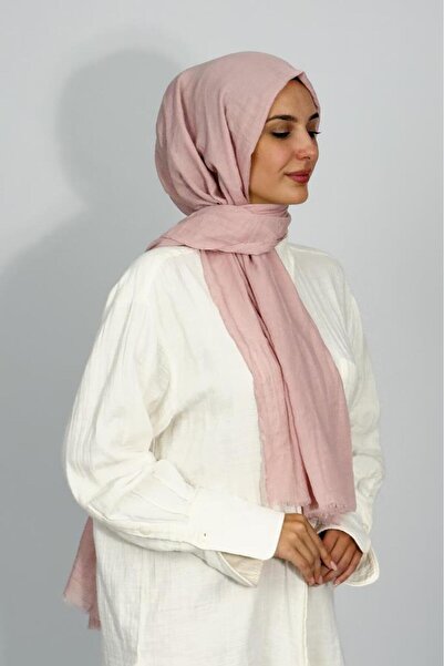 Betimoda Aya Fine Cotton Solid Color Shawl Powder