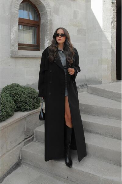 Havoş Black Duncan Long Cashmere Coat