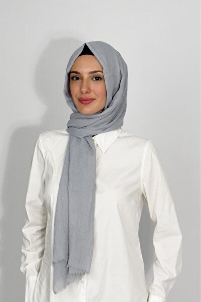 Betimoda Bamboo Kraş Solid Color Shawl Gray