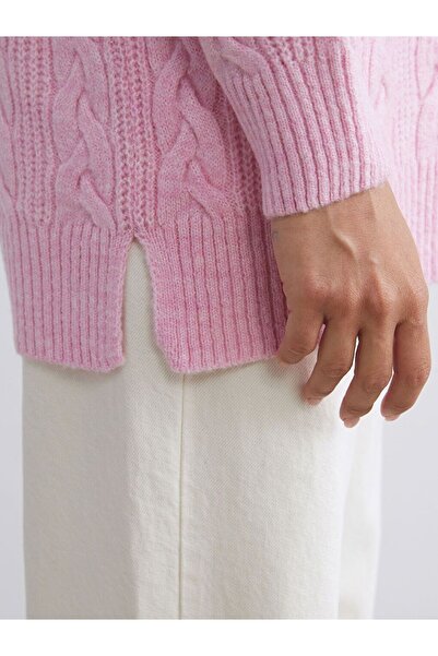 LC Waikiki LCW Modest Dik Yaka Kendinden Desenli Kadın Triko Tunik