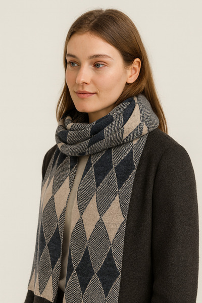 Sebir Moda Baklava Patterned Knitwear Scarf