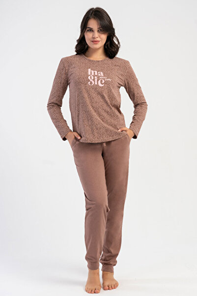 VİENETTA Cotton Women's Long Sleeve Pajama Set, 503358
