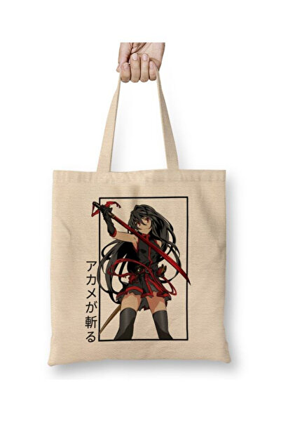 Toyaso Akame Ga Kill Λευκή υφασμάτινη τσάντα με μακρύ χερούλι Τσάντα αγορών Τ...
