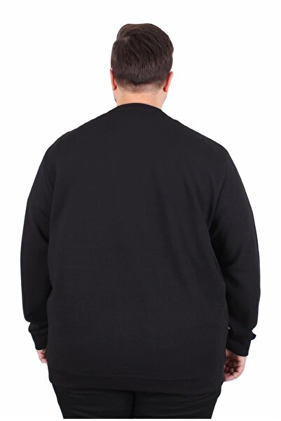 MocGrande Large Size Crew Neck Pocket Sweat Double Face Pike 25702 Black
