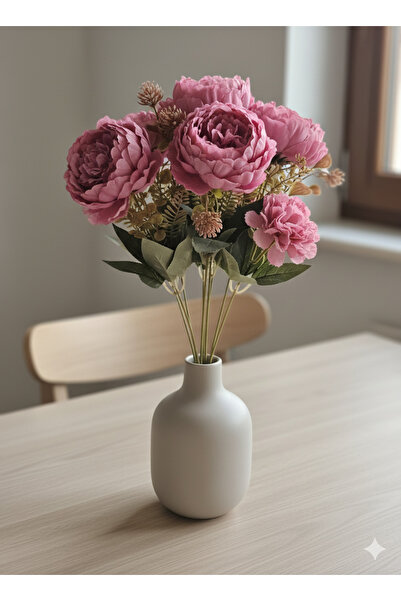 yapay çiçek evi Koca Kafalı Pembe Lotus Çiçeği Ev VAZO masa üstü çiçeği