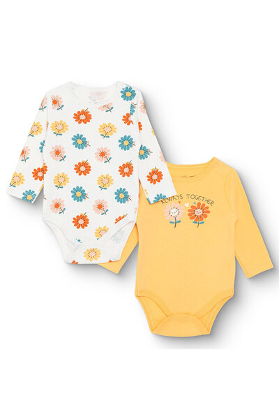 ebebek Hello Baby HelloBaby Kız Bebek 2li Uzun Kol Body İnterlok Çıtçıtlı Yak...