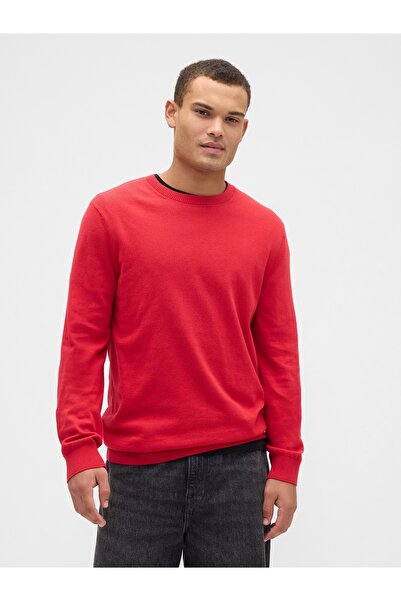 GAP Erkek Kırmızı Bisiklet Yaka Kazak