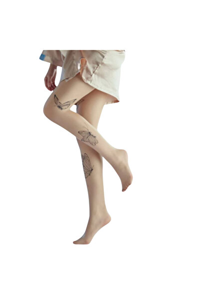 Fstyle Long, skinny, butterfly-printed leggings