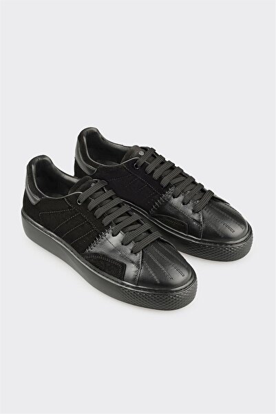 Elle Shoes Siyah Deri Erkek Spor Ayakkabı