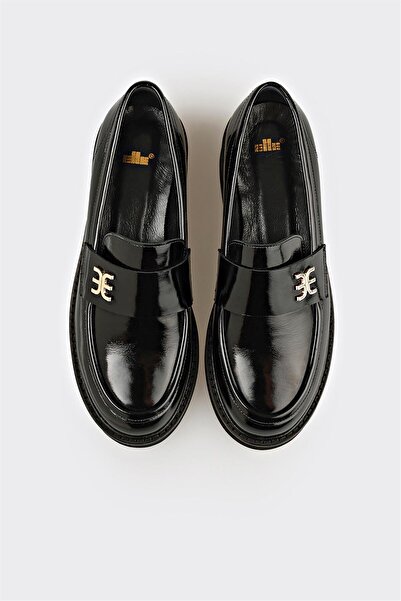 Elle Shoes Siyah Deri Kadın Günlük Ayakkabı