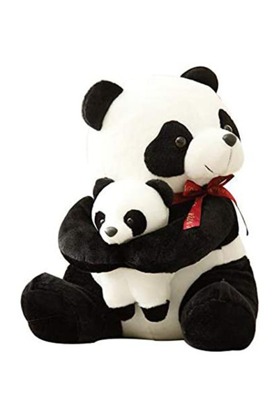 HALAMODO لعبة محشوة على شكل باندا عملاق مع صغير باندا، مقاس 16 بوصة، مصنوعة م...