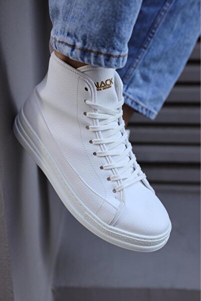 Zapatos KN-C030 Erkek Spor Günlük Bağcıklı Cilt Bot CBT - Beyaz