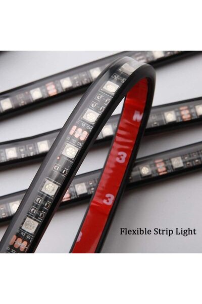 Generic Car RGB LED Strip Light with Remote (4 Pieces)