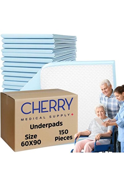 Cherry Medical Supply 150 قطعة معبأة في 15 كيسًا، 60 سم × 90 سم، فوط صحية للا...