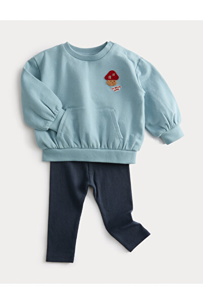 Marks & Spencer Pamuk Karışımlı 2’li Sweatshirt Takımı (0–3 Ay)