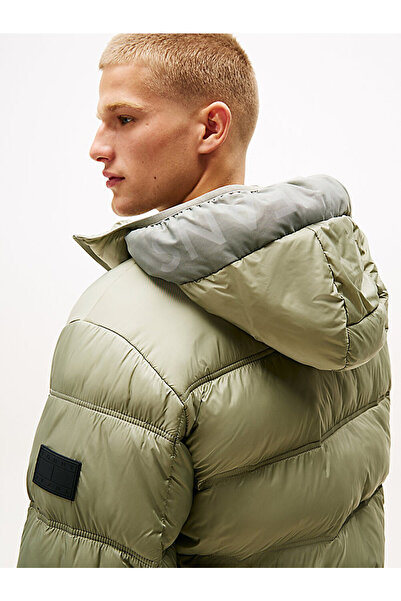 Tommy Hilfiger erkek tjm hooded logo puffer mont
